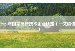 2024年国家高新技术企业认定（一文读懂）