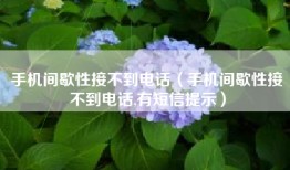 手机间歇性接不到电话（手机间歇性接不到电话,有短信提示）