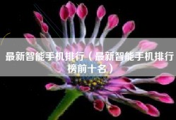 最新智能手机排行（最新智能手机排行榜前十名）