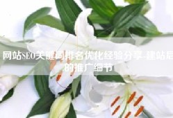 网站SEO关键词排名优化经验分享-建站后的推广细节