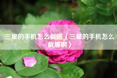 三星的手机怎么截屏（三星的手机怎么截屏啊）