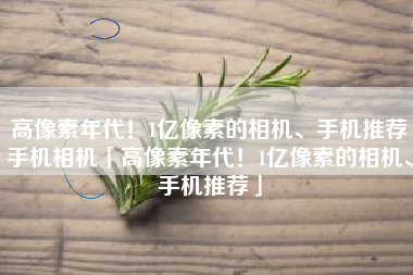 高像素年代！1亿像素的相机、手机推荐手机相机「高像素年代！1亿像素的相机、手机推荐」
