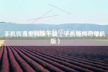 手机传奇单机版下载（手机版传奇单机版）