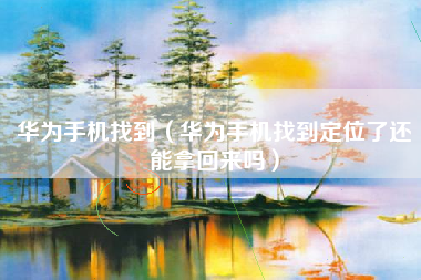 华为手机找到（华为手机找到定位了还能拿回来吗）